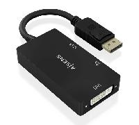 Conversor DisplayPort AISENS A125-0861 DP 1.2 a VGA/DVI/HDMI 4K 15cm Negro