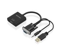 Cable conversor Aisens A115-0872 SVGA Macho Audio USB Macho HDMI Hembra 20cm Negro