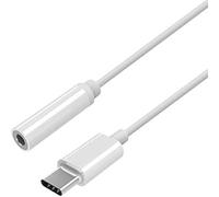 AISENS - A109-0384 - Conversor USB-C a Audio Estilo Apple, USB-C/M-Jack 3.5/H, Blanco, 15cm