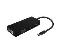 AISENS Conversor USB-C A DP/DVI/HDMI/VGA, USB-C/M-DP/H-DVI/H-HDMI/H-Vga/H, Negro, 15cm A109-0679
