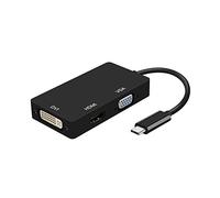 AISENS - CONVERSOR USB-C A DVI/HDMI/VGA, USB-C/M-DVI/H-HDMI/H-VGA/H, NEGRO, 15CM