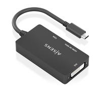 AISENS - Conversor USB-C A DVI/HDMI/VGA, USB-C/M-DVI/H-HDMI/H-VGA/H, Negro, 15cm - A109-0954