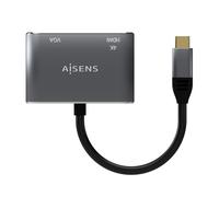 Adaptador USB-C - HDMI + VGA (D-Sub) (Gris) - AISENS