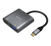 Aisens conversor usb-c a vga/hdmi 4k/usb3.0/usb-c pd, usb-c/m-vga/h-hd