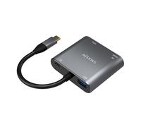AISENS - Conversor USB-C a VGA/HDMI 4K/USB3.0/USB-C PD, USB-C/M-VGA/H-HDMI/H-USB-A/H-USB-C/H, Gris, 15CM