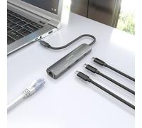 Hub usb tipo-c aisens asuc-4p041-gr/ 3xusb tipo-c/ 1xrj45/ gris