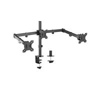 AISENS DT27TSR-061 Soporte DE Mesa Eco Giratorio E INCLINABLE para 3 MONITORES 7KG (3 PIVOTES, 2 Brazos) DE 13-27, Negro