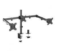 AISENS Soporte De Mesa Eco Giratorio E Inclinable Para 3 Monitores 7kg (3 Pivotes. 2 Brazos) De 13-27P Negro