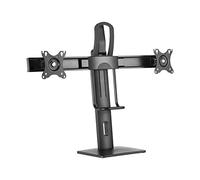 AISENS DT27TSR-065 Soporte DE Mesa Pro CONTRAPESO Giratorio E INCLINABLE para 2 MONITORES 6KG (3 PIVOTES, 2 Brazos) DE 17-27, Negro