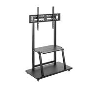 AISENS Soporte de suelo ECO con ruedas, bandeja para DVD para Monitor/TV 150Kg de 37-100, Negro