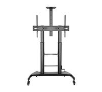AISENS - SOPORTE DE SUELO ECO CON RUEDAS Y MANIVELA, BANDEJA PARA DVD Y SOPORTE DE CAMARA PARA MONIT