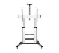 AISENS - FT100TE-125 - Soporte DE Suelo Pro con Rueda Y MANIVELA, 2 BANDEJAS Y Soporte DE CÁMARA para TV 100KG DE 60-100, Negro-Plata
