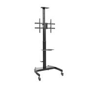 Aisens soporte de suelo eco con ruedas y manivela, bandeja para dvd y