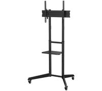 AISENS - FT70TE-211 - Soporte De Suelo Eco con Rueda, Bandeja para DVD para Monitor/TV 50Kg De 37-70, Negro