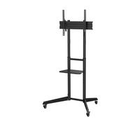 AISENS - FT70TE-211 - Soporte De Suelo Eco con Rueda, Bandeja para DVD para Monitor/TV 50Kg De 37-70, Negro