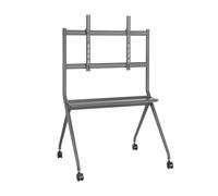 AISENS - FT86FE-143 - Soporte de Suelo Pro con Rueda, 1 Bandeja para Pantalla Interactiva/TV 120Kg de 50-86, Gris
