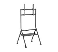 AISENS - FT86FE-329 - Soporte DE Suelo Eco con Rueda, 1 Bandeja para Pantalla INTERACTIVA/TV 80KG DE 37-86, Negro