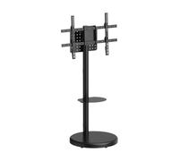 AISENS - FT86TRE-303 - Soporte DE Suelo con Rueda, Bandeja para DVD para Monitor/TV 50KG DE 37-86, Negro