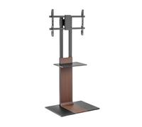 AISENS - FT86TSE-401 - Soporte DE Suelo con Bandeja DVD para Monitor/TV 50KG DE 37-86, Negro-Marron
