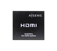 Aisens hdmi duplicador 4k@30hz 1x2 con alimentacion - negro
