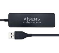 Aisens hub usb 2.0, tipo a/m - 4 x tipo a/h, negro, 30 cm