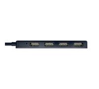 AISENS - Hub USB 2.0, Tipo A/M - 4 x Tipo A/H, Negro, 30 cm
