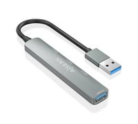 AISENS - HUB USB 3.0 Aluminio, 1xUSB3.0 A/H+3xUSB2.0 A/H, Gris, 10cm
