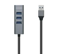 Aisens hub usb 3.0 aluminio, tipo a/m-4xtipo a/h, gris, 10cm