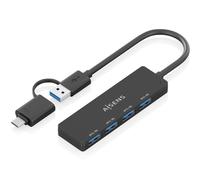 Aisens hub usb 3.1 usb-c usb-a, usb-c/m+usb-a/m-4xtipo a/h, negro, 15c
