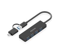 AISENS Hub USB 3.1 USB-C USB-A, USB-C/M+USB-A/M-4xTIPO A/H, Negro, 15cm
