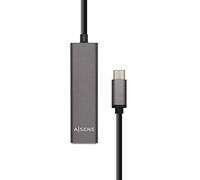 Aisens Hub USB A109-0403 – USB-C 3.1 macho a 4x USB-A hembra – Gris, 15 cm