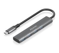 Hub USB AISENS A106-0540 4 Puertos USB 3.1 Gen1 USB-C 5Gbps Protección SobreCorriente Gris 15cm