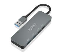 AISENS - A106-0696 - Hub USB 3.2 Gen2 10G USB-A, USB-A/M-2XUSB-C/H-2XUSB-A/H, Gris, 15Cm