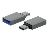 Aisens Adaptador USB A108-0718 - USB-C macho a USB 3.2 hembra (Gen1 3A), aluminio, gris