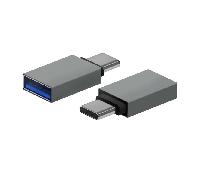 Aisens Adaptador USB A108-0718 - USB-C macho a USB 3.2 hembra (Gen1 3A), aluminio, gris