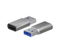 AISENS - Mini Adaptador USB 3.2 Gen2 / USB 2.0 3A, Tipo USB-C/H-A/M, Gris