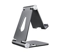 AISENS MS2PM-088 Soporte TAMAÑO M DE SOBREMESA Ajustable (2 PIVOTES) para TELEFONO/Tablet, Gris