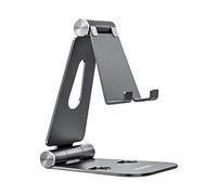 AISENS MS2PXL-094 Soporte TAMAÑO XL DE SOBREMESA Ajustable (2 PIVOTES) para TELEFONO/Tablet, Gris