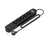 Regleta Aisens ASPS-2A2C15-BK 5 Tomas 2 USB-A 2 USB-C con Protección e Interruptor