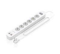 Aisens regleta 6 tomas con interruptor, 2 USB-C PD y 2 USB