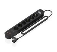 AISENS - ASPS-2A2C17-BK - REGLETA DE ENCHUFES MULTIFUNCION con 6 Tomas + Cargador PD3.0 20W 2xUSB-C, 2xUSB-A, 1.4M, Negro