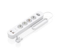 Regleta con interruptor aisens asps-2a2c12-w/ 4 tomas de corriente/ 2 usb - 2 usb tipo-c/ cable 1.4m/ blanco