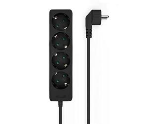 Aisens Regleta Multiple de 4 Tomas sin Interruptor con Cable 3×1.5mm2-1.4m - Color Negro