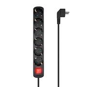 Aisens Regleta Multiple de 6 Tomas con Interruptor con Cable 3×1.5mm2-1.4m - Color Negro