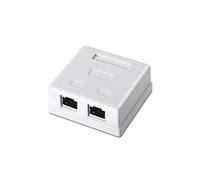 ROSETA DE SUPERFICIE AISENS RJ45 CAT.6 FTP 2 TOMAS BLANCO