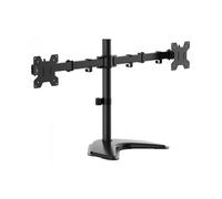 AISENS Soporte de mesa con peana eco giratorio e inclinable para monitor/TV 10kg (3 Pivotes, 2 Brazos) de 17-32, Negro