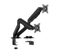 AISENS Soporte de Mesa Eco Contrapeso Giratorio e Inclinable para Monitor/TV 9kg (3 Pivotes, 2 Brazos) de 17-32, Negro