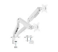 AISENS - DT32TSR-439 - Soporte DE Mesa Eco CONTRAPESO Giratorio E INCLINABLE para Monitor/TV 9KG (3 PIVOTES, 2 Brazos) DE 17-32, Blanco