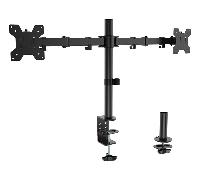 AISENS - DT32TSR-279 - Soporte de Mesa Eco Giratorio e Inclinable para Monitor/TV 10Kg (3 Pivotes, 2 Brazos) de 17-32, Negro