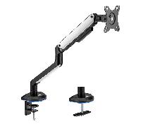 AISENS - DT32TSR-295 - Soporte de Mesa RGB Gaming Contrapeso Giratorio e Inclinable para Monitor/TV 9Kg (3 Pivotes, 1 Brazo) de 17-32, Negro-Blanco